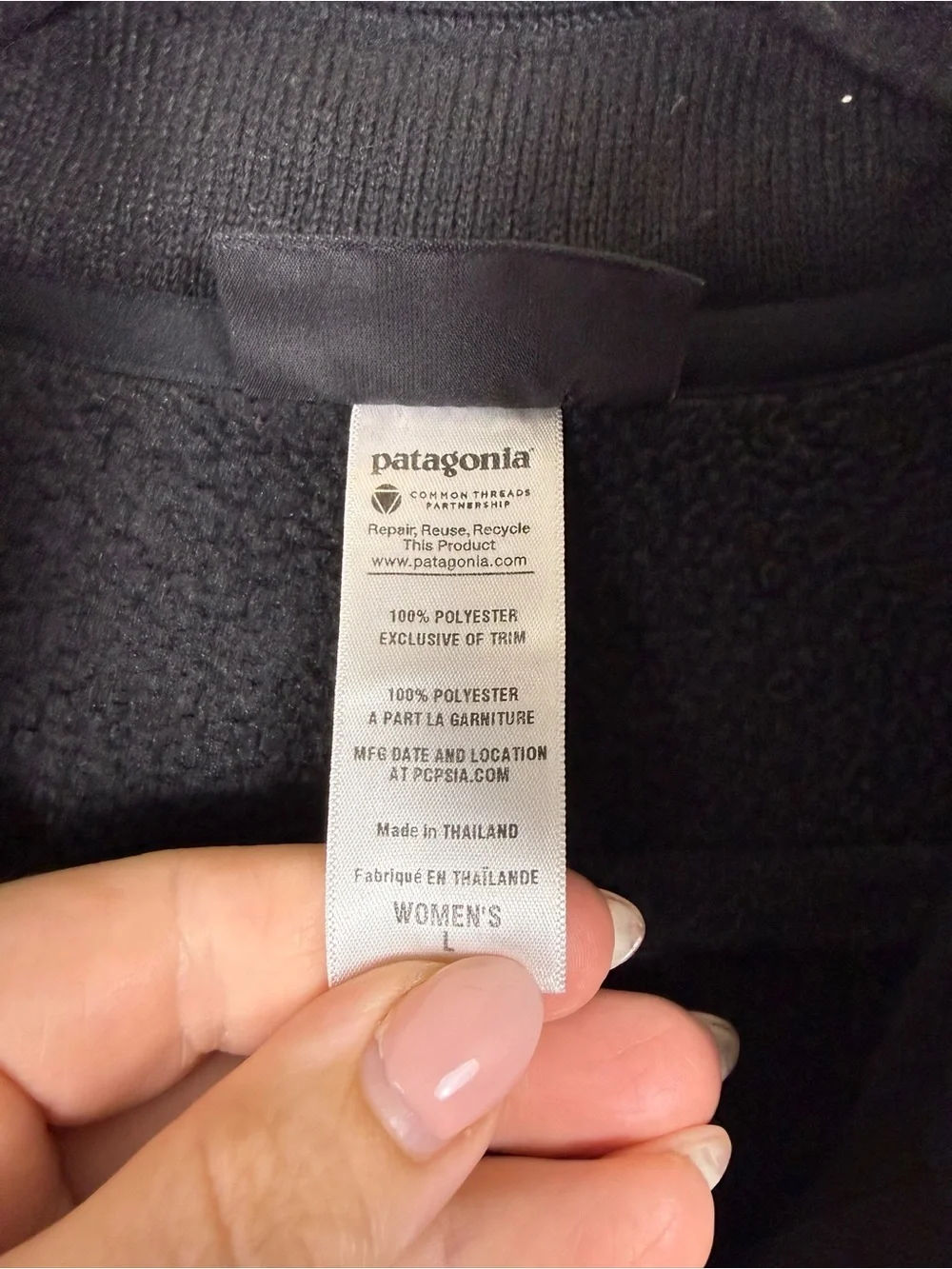 Patagonia Women's Better Sweater 1/4 Zip Black Sz L